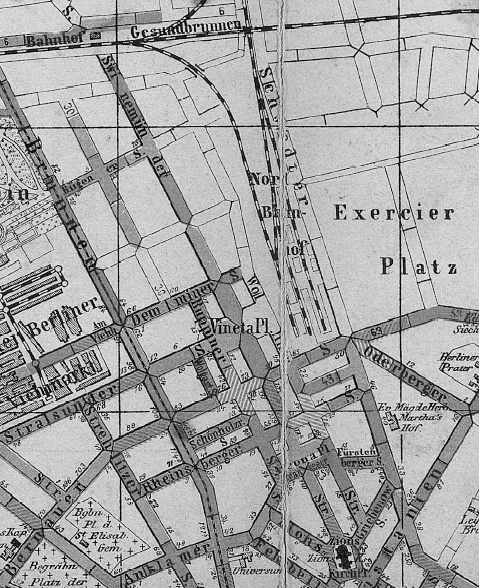 historische Karte des Alten Nordbahnhofs