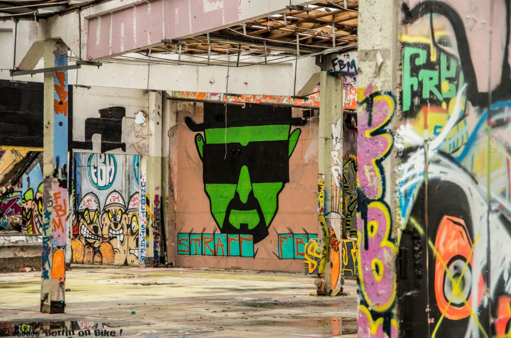 a graffiti covered building