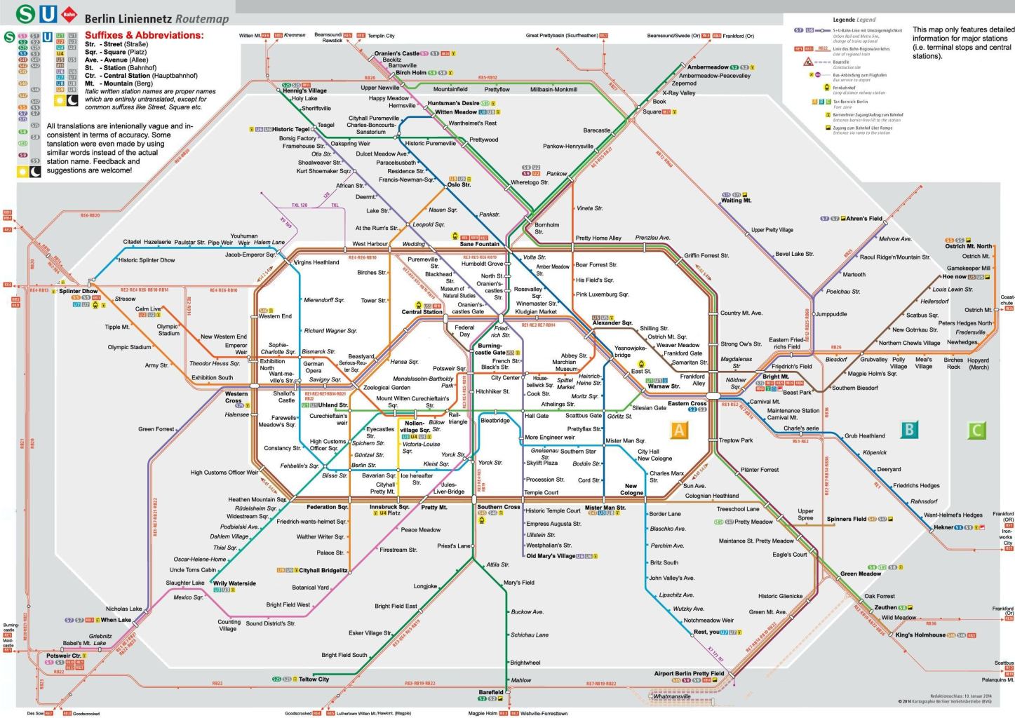 Berliner U-Bahn wörtlich ins Englische übersetzt