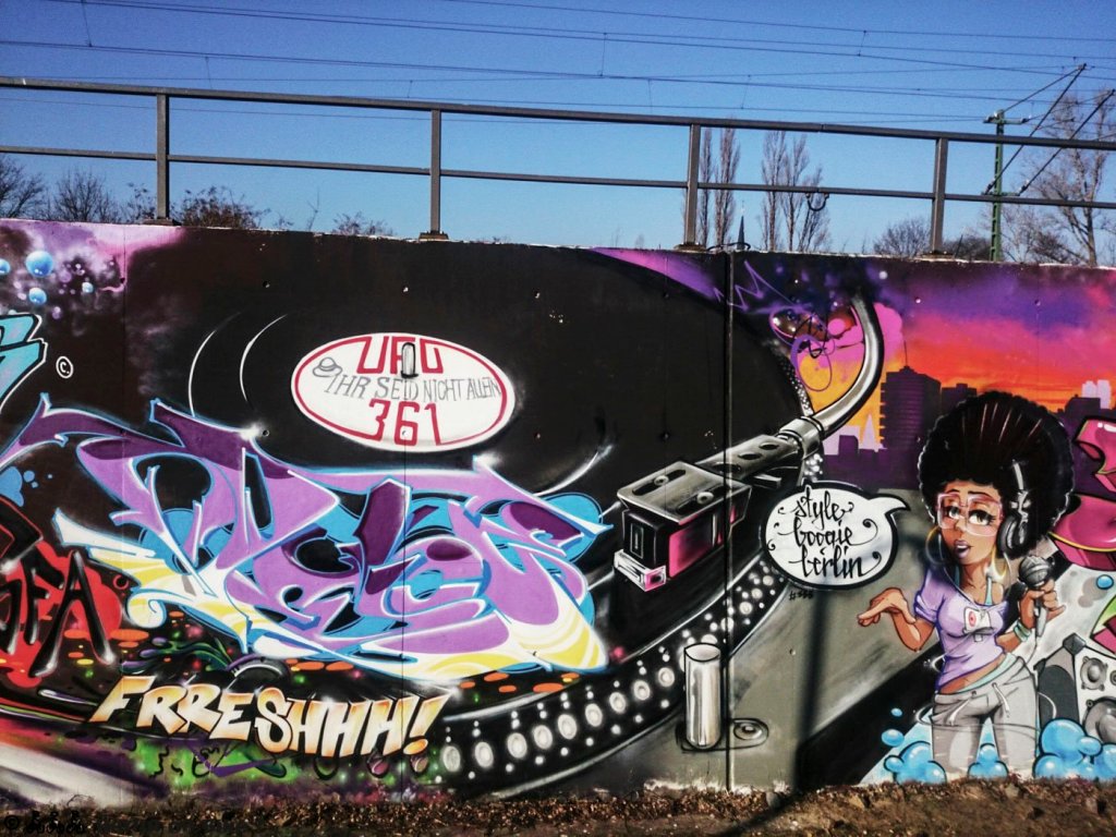 Klassisches Grafitto am Park im Gleisdreieck