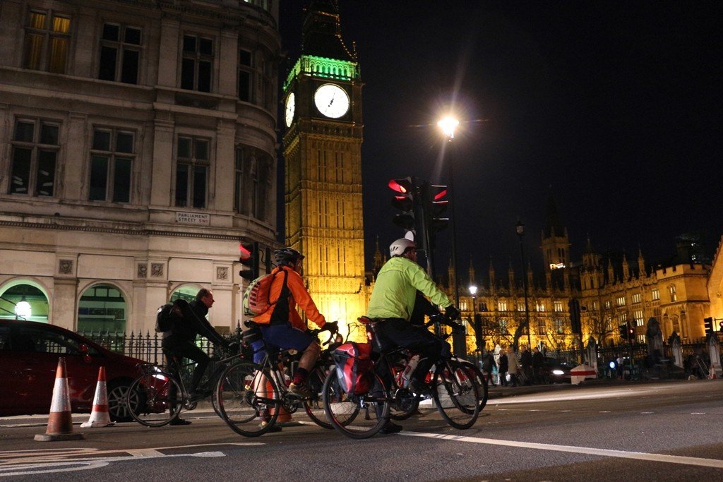 LDN-Ride-10-Cyclist-at-night-1024×683 a person riding a bicycle on a city street
