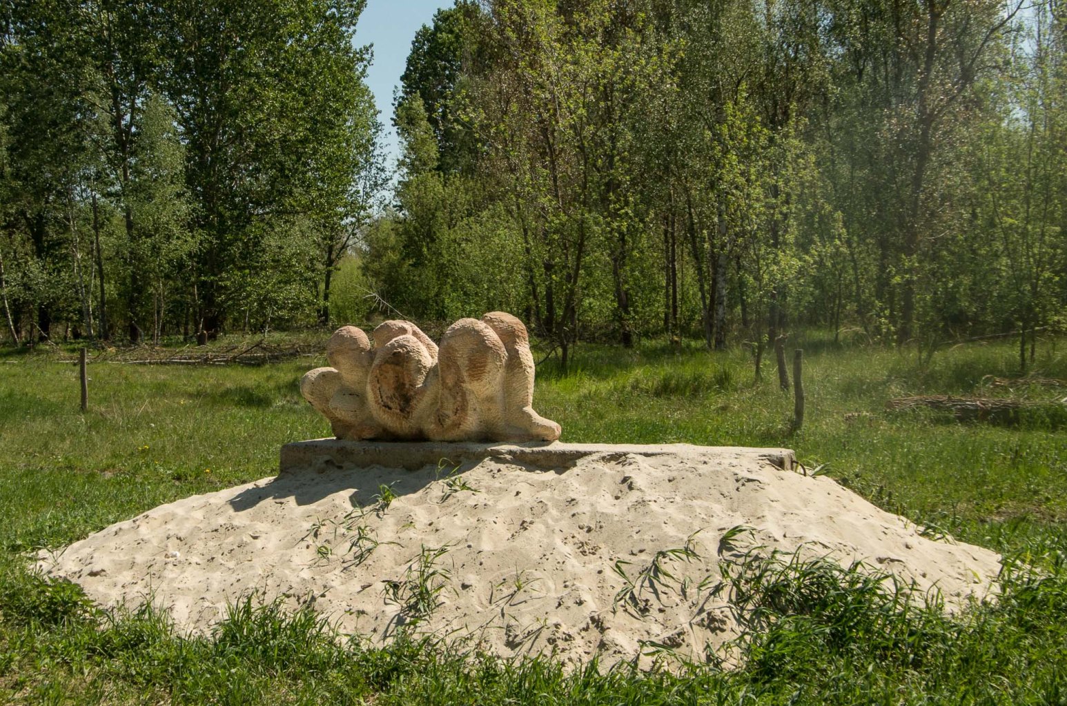 Werk aus dem Skulpturen-Symposium "Steine ohne Grenzen" nahe Hobrechtsfelde.