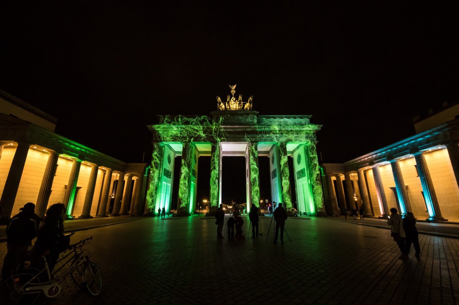 Das Brandenburger Tor am Pariser Platz im Rahmen de Festival of Lights 2016