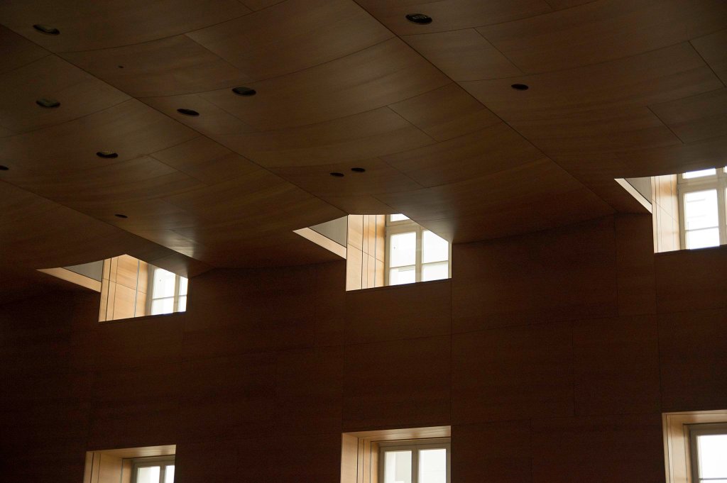 a group of people in a dark room