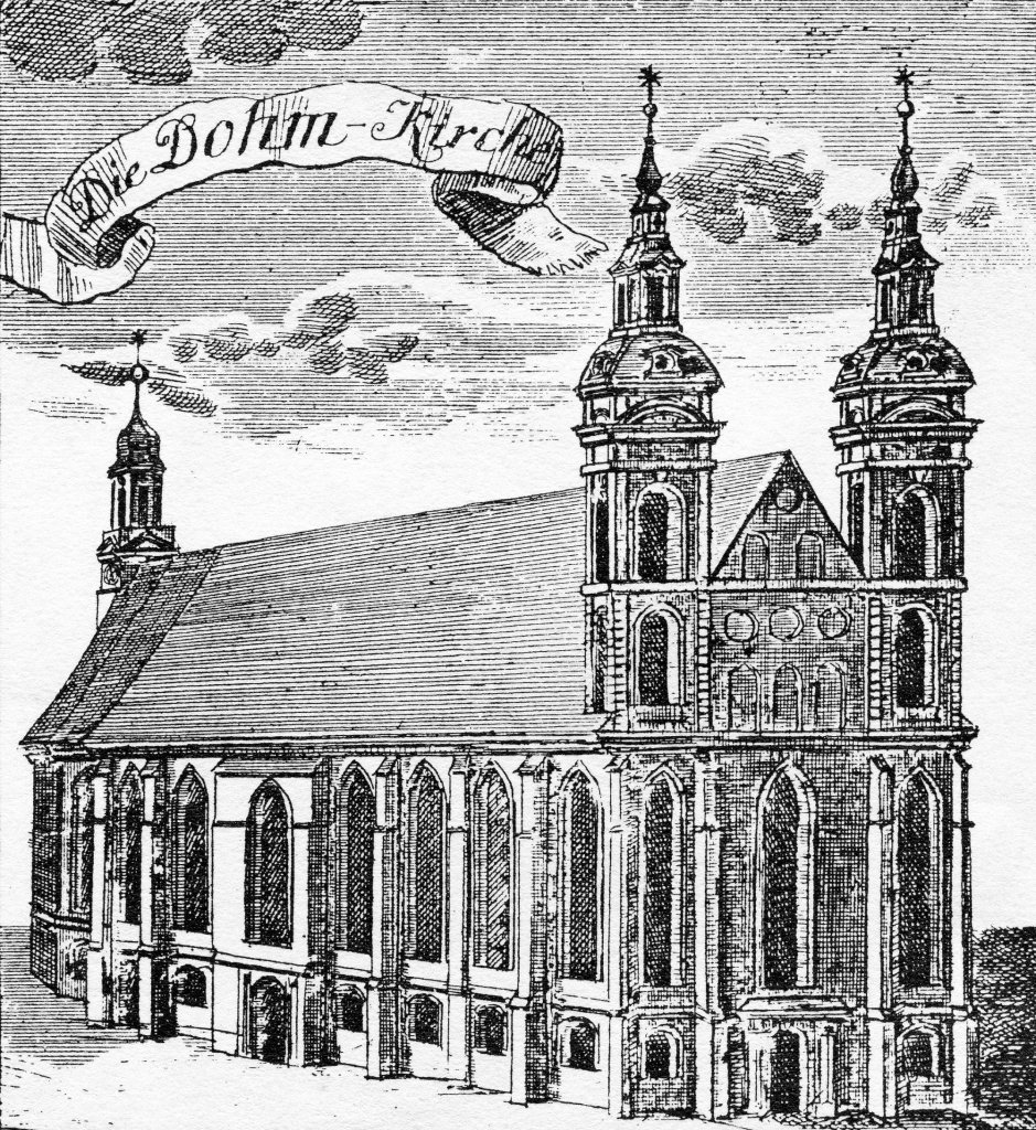 diagram, engineering drawing of the Cathedral's predecessor from 1736