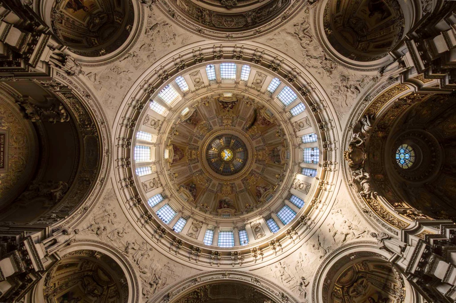 The cupola of Berlin cathedral viewed from inside