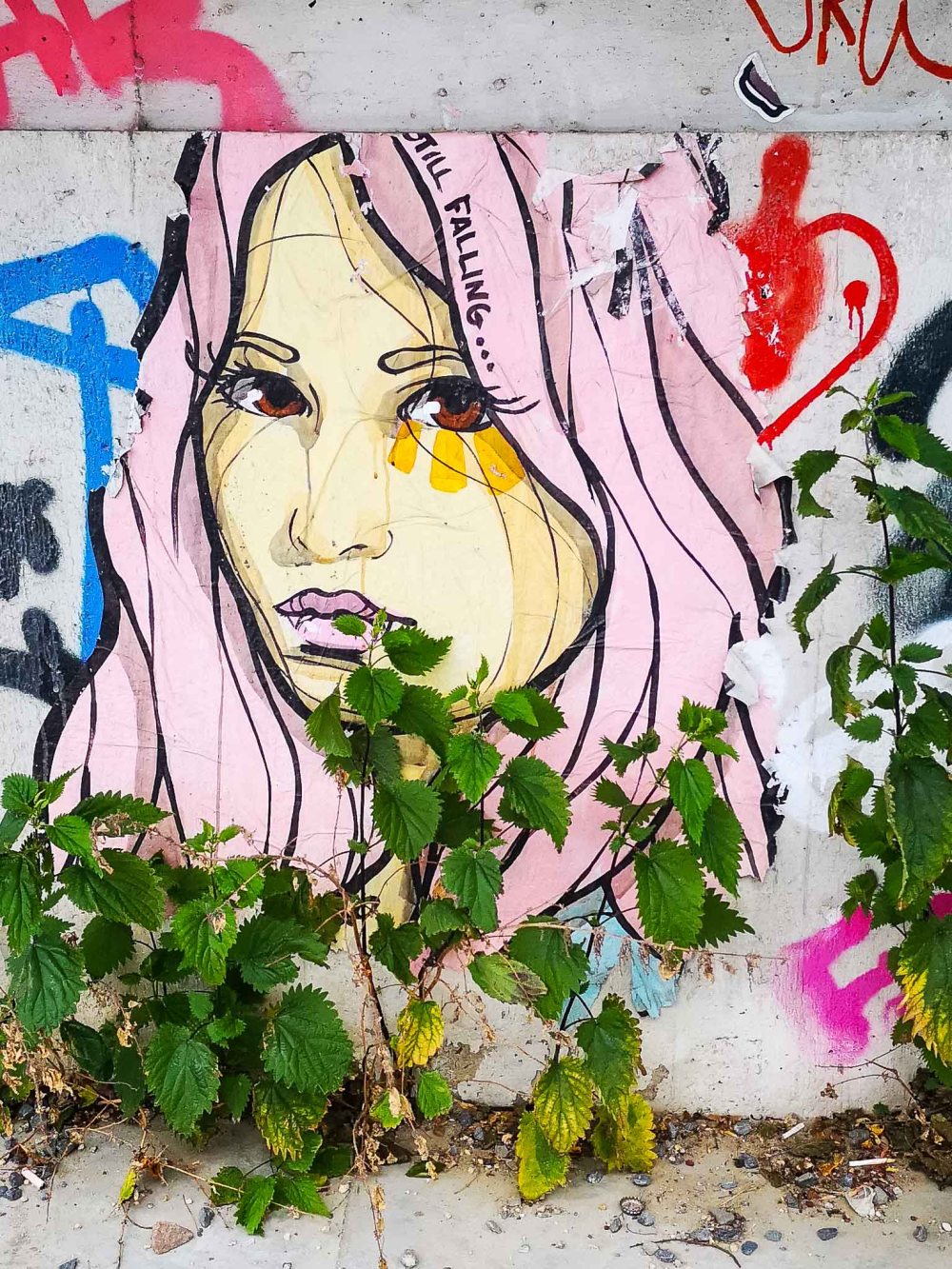 a graffiti covered wall