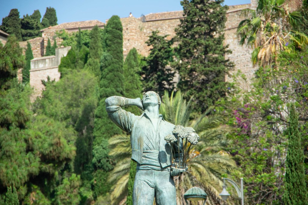 Statue of a flower vendor in front of Alcazaba. I can remember there was a story to it, but the story itself escapes me at the moment.