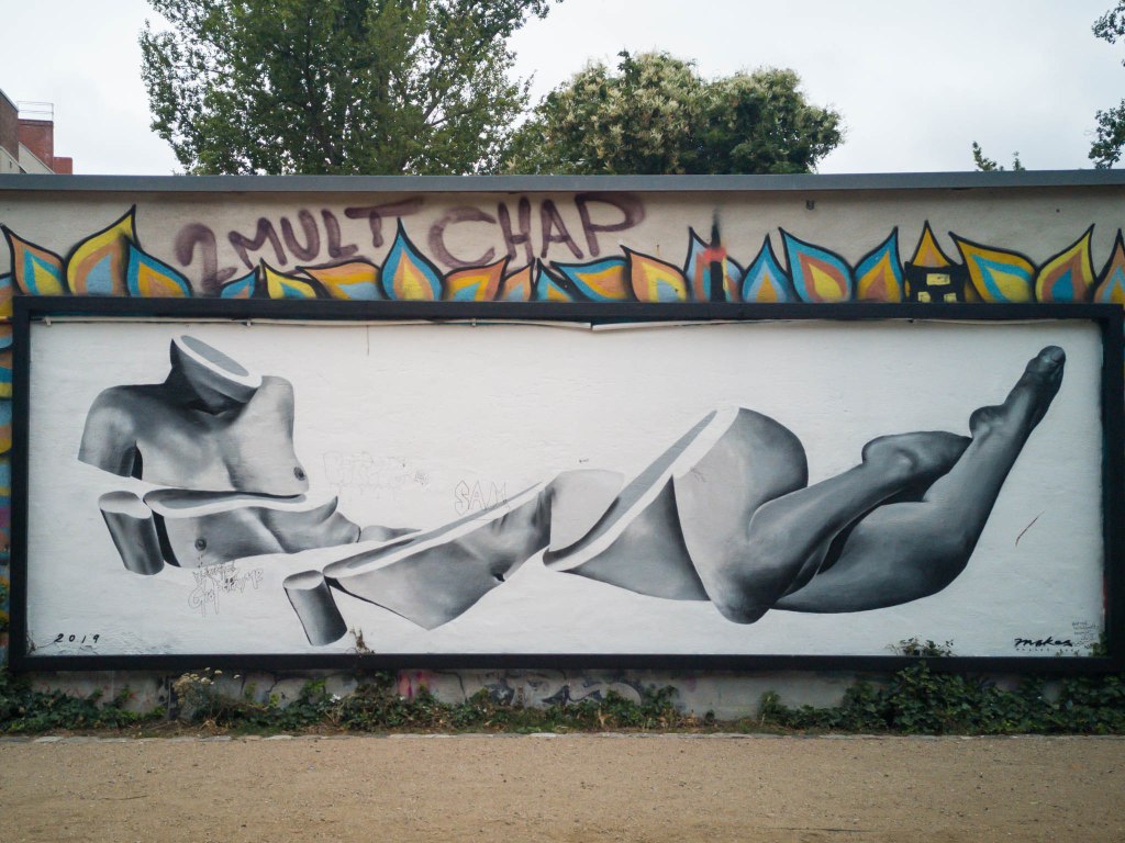 a bench in front of a building