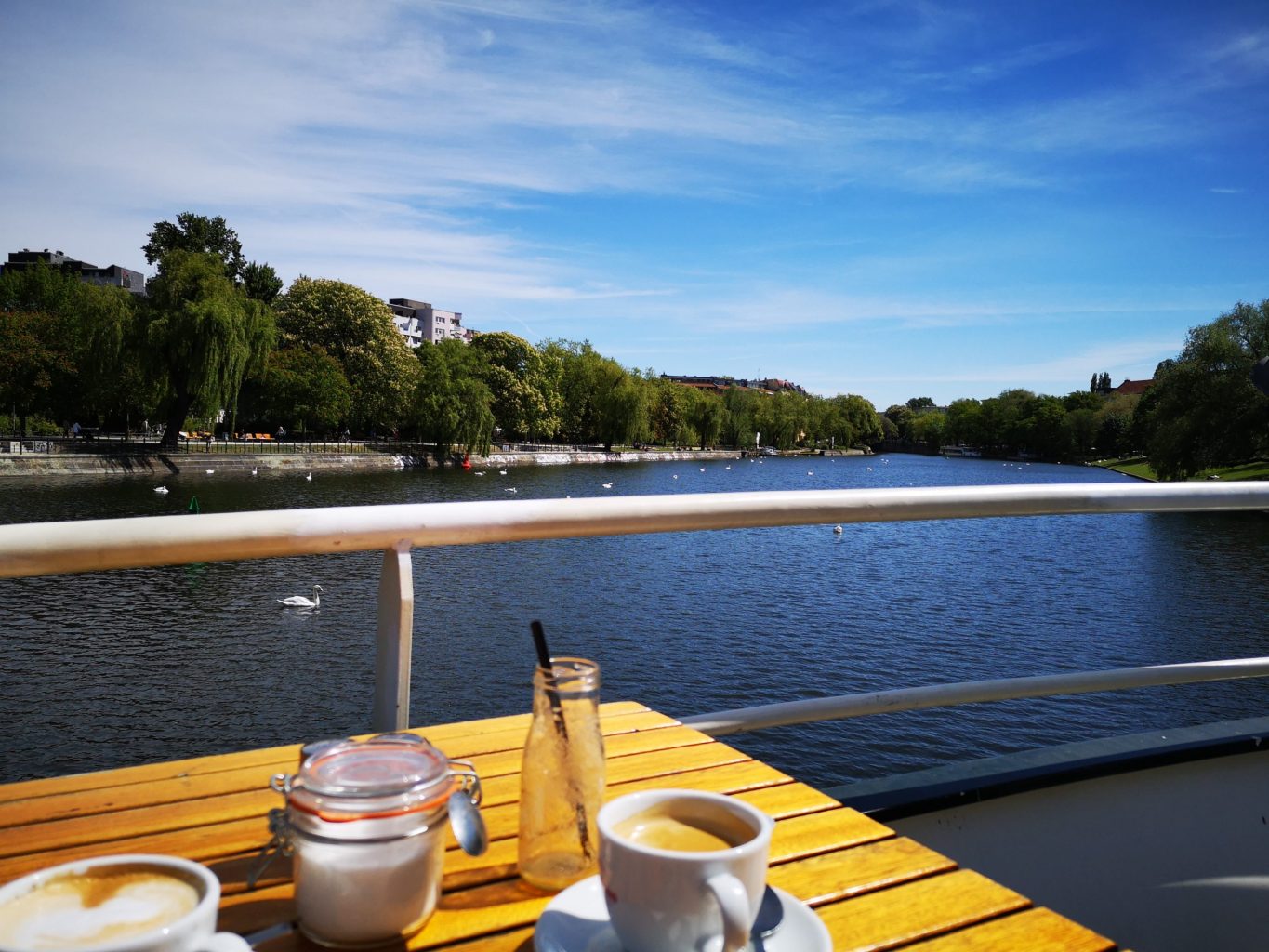 Breakfast at van loon an old wooden ship turned restaurant.