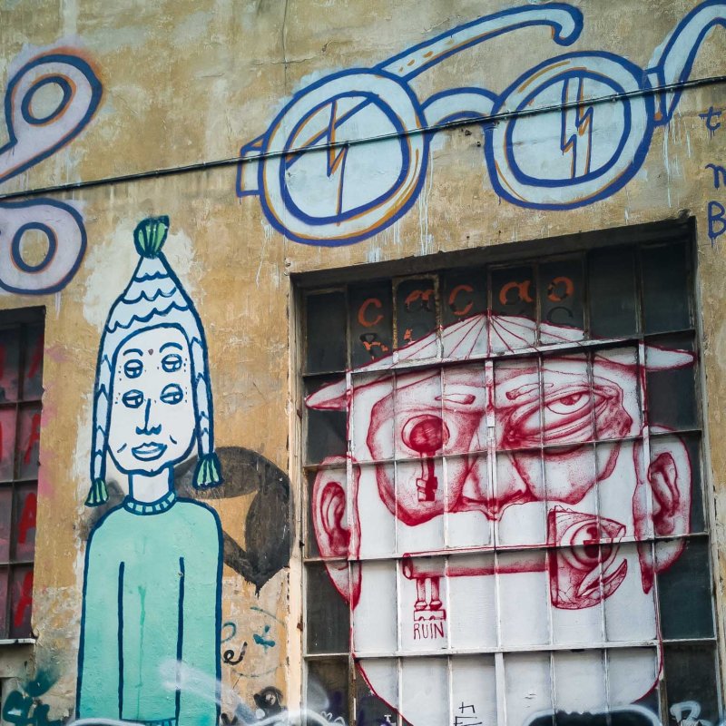 graffiti on the side of a building