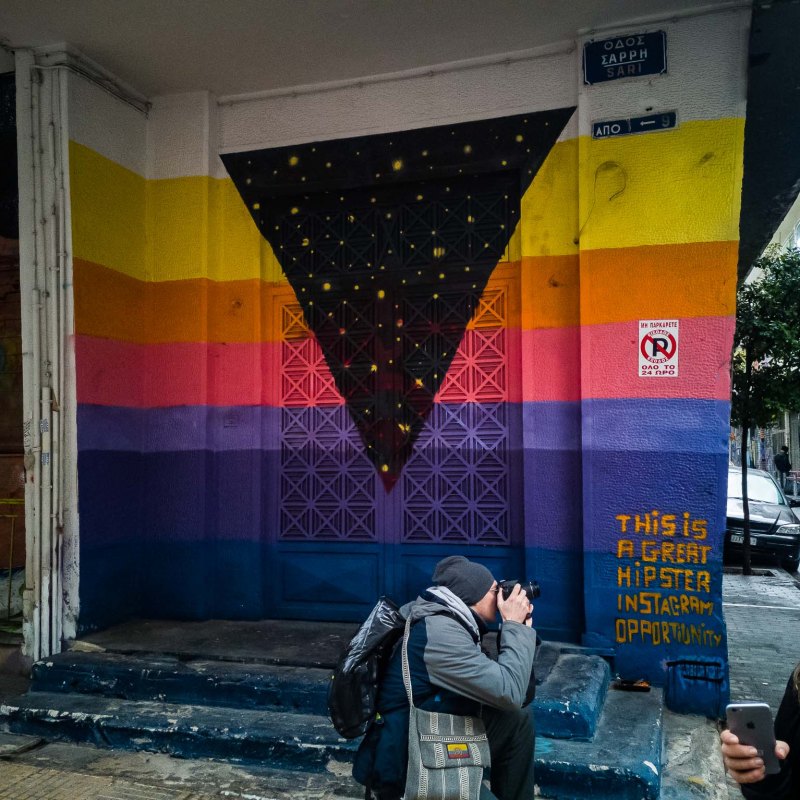 a person standing in front of a building