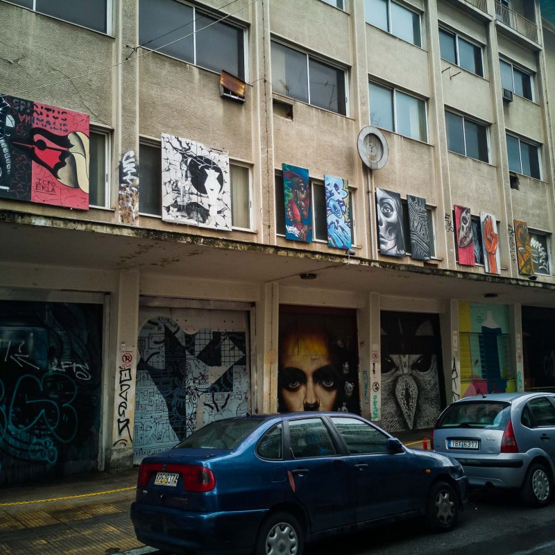 a car parked in front of a building