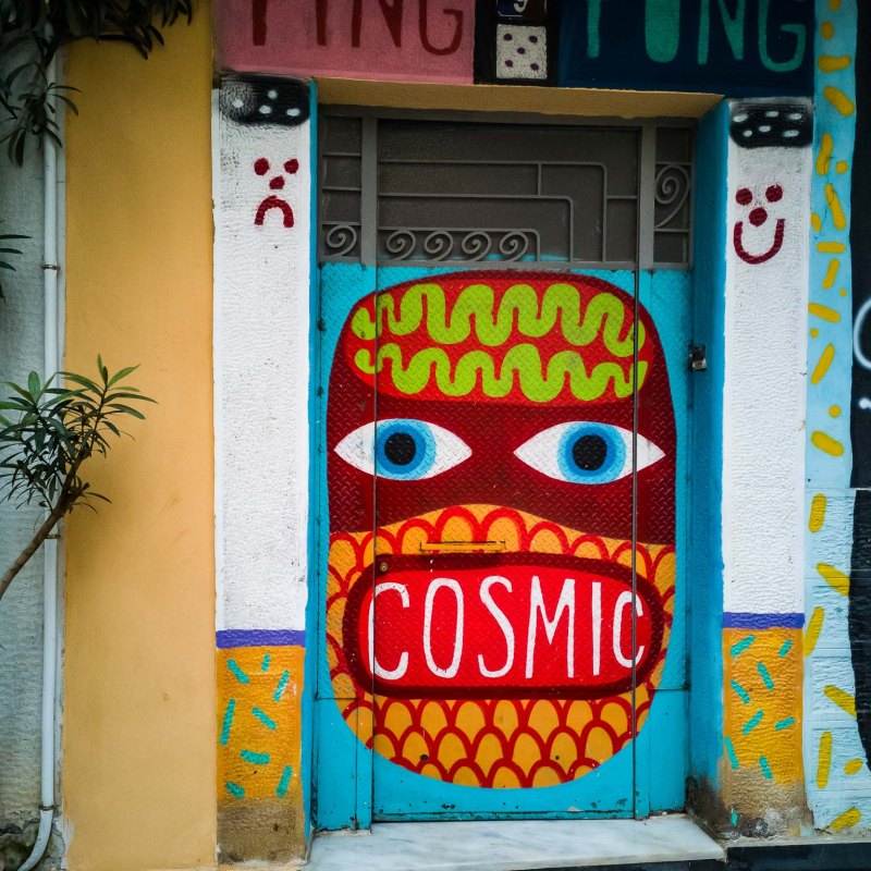 colorful graffiti on the side of a building