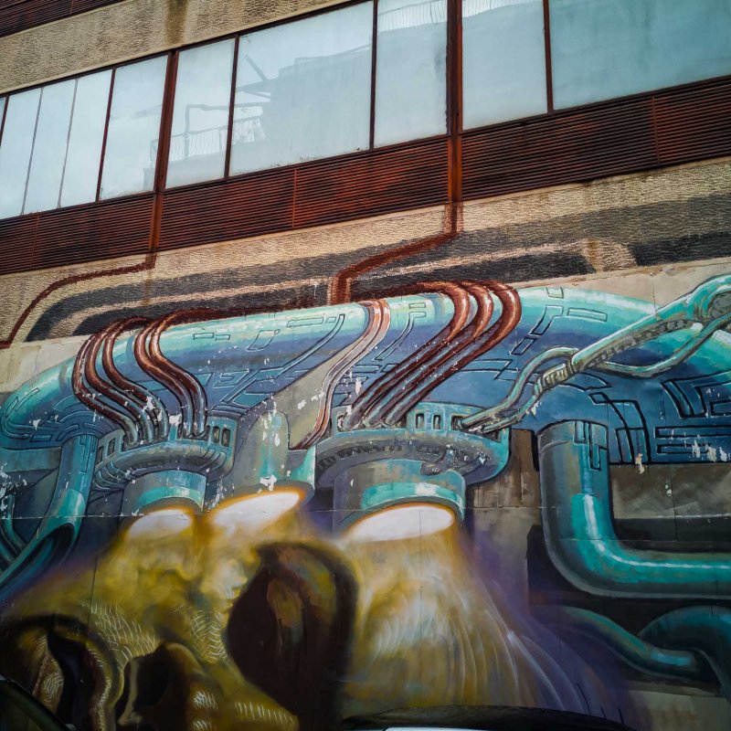 graffiti on the side of a building