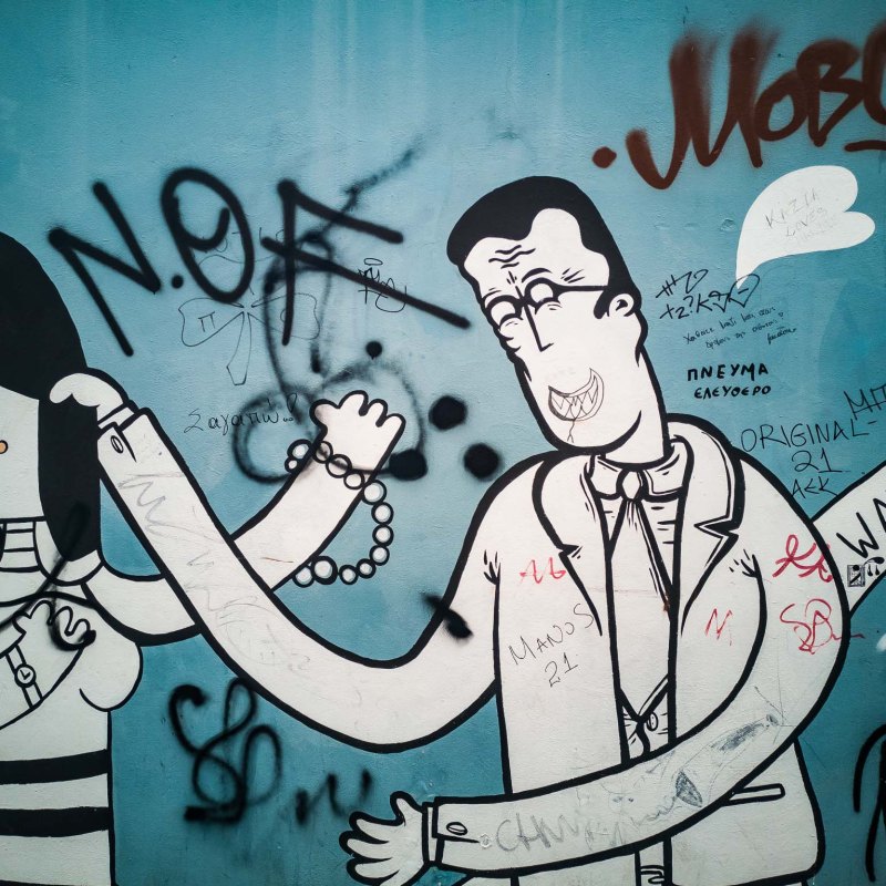 a graffiti covered wall