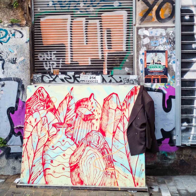 a graffiti covered building