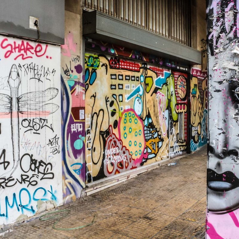 colorful graffiti on the side of a building