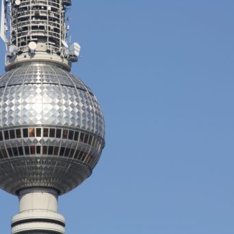 a close up of Fernsehturm Berlin