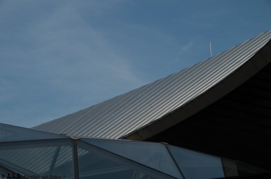 a large building in the background