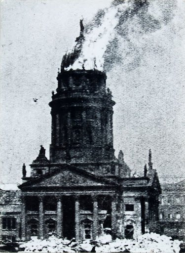 Sadly the church was hit in the last days of the war, and there wasn't really ayone left to fight the fire, that was not fighting for survival.