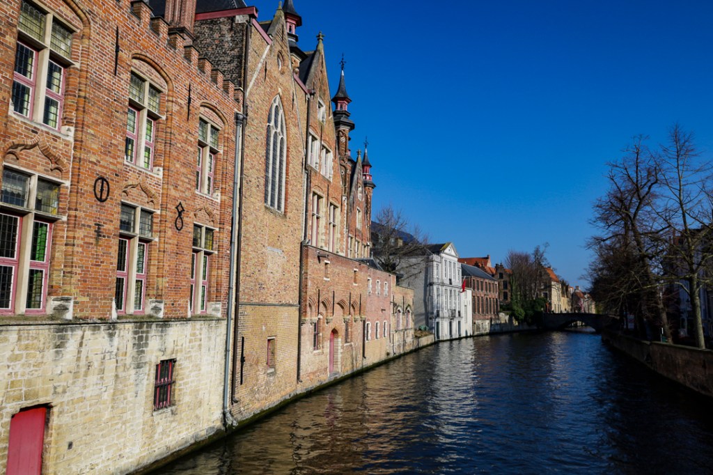 Buildings along a canal in Bruges