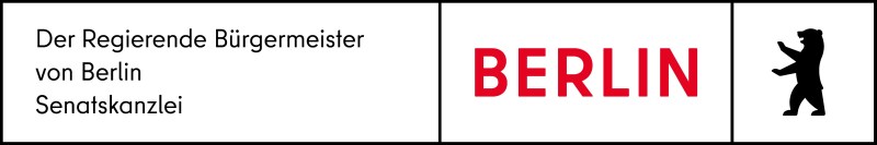Logo with text 'Der Regierende Bürgermeister von Berlin Senatskanzlei' and a Berlin bear symbol.